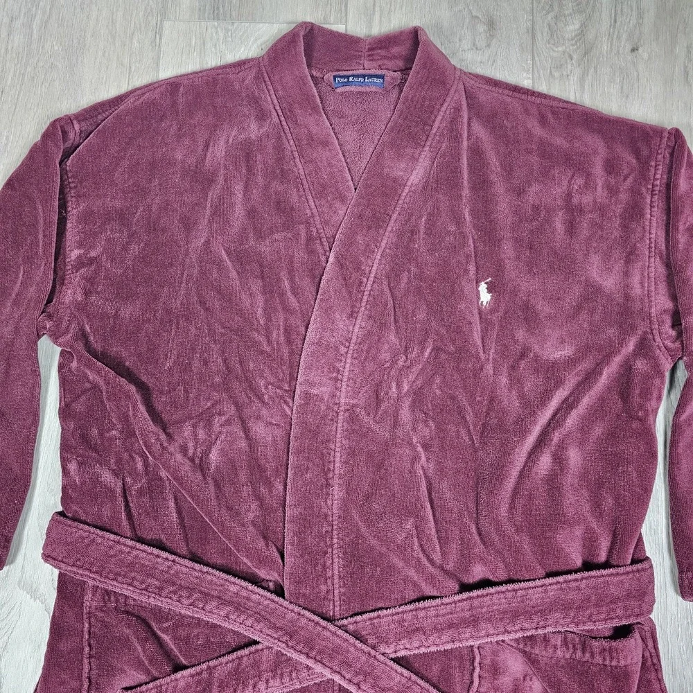 Polo Ralph Lauren Robe Mens Large/Extra Large Red French Terry Lounge Kimono